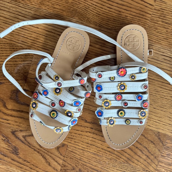 Tory Burch Women's Marguerite Floral Strappy Sandals | Size 6 - Picture 2 of 4